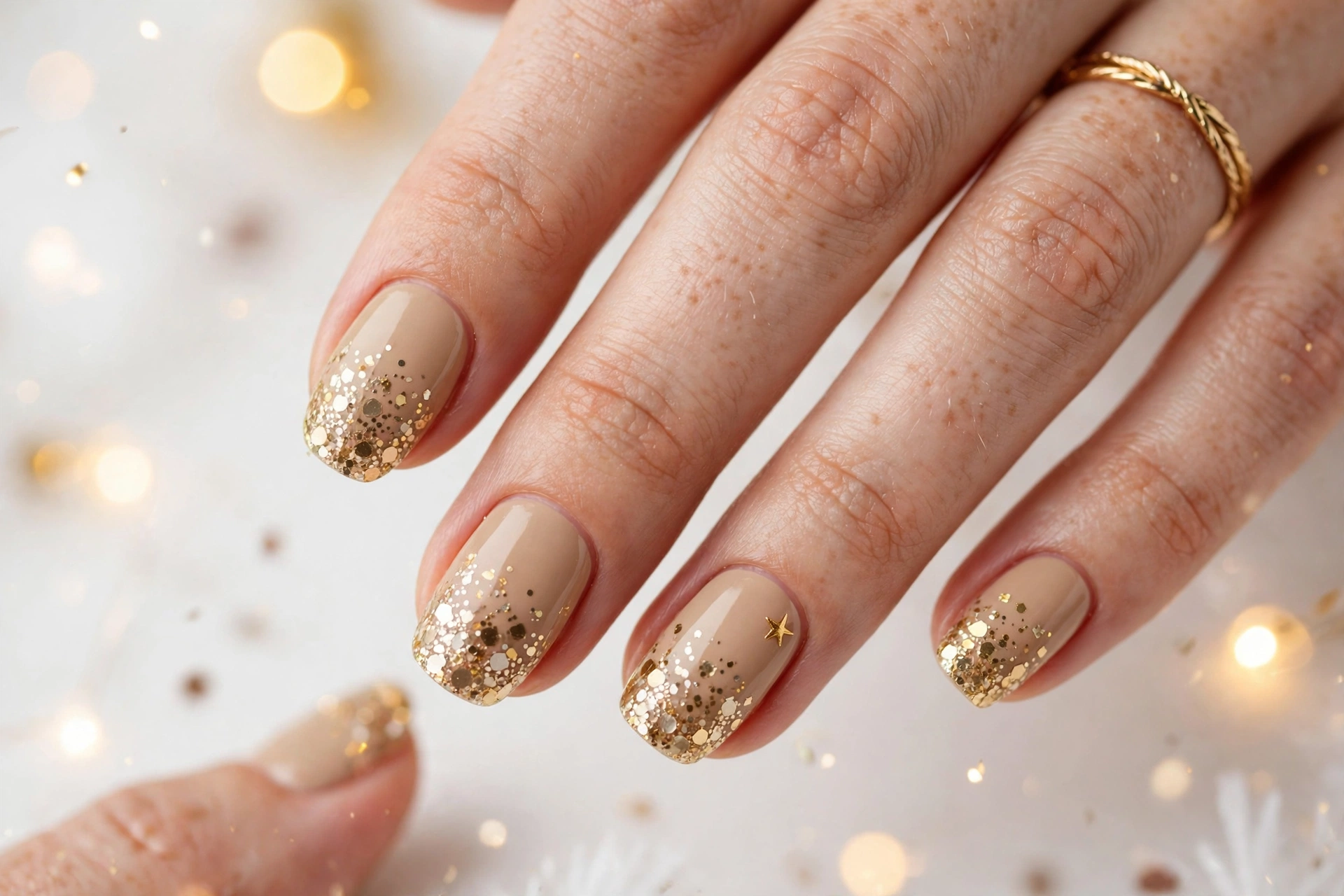 23 Dazzling Nude Christmas Nails for Holiday Nights 11 idea10 3
