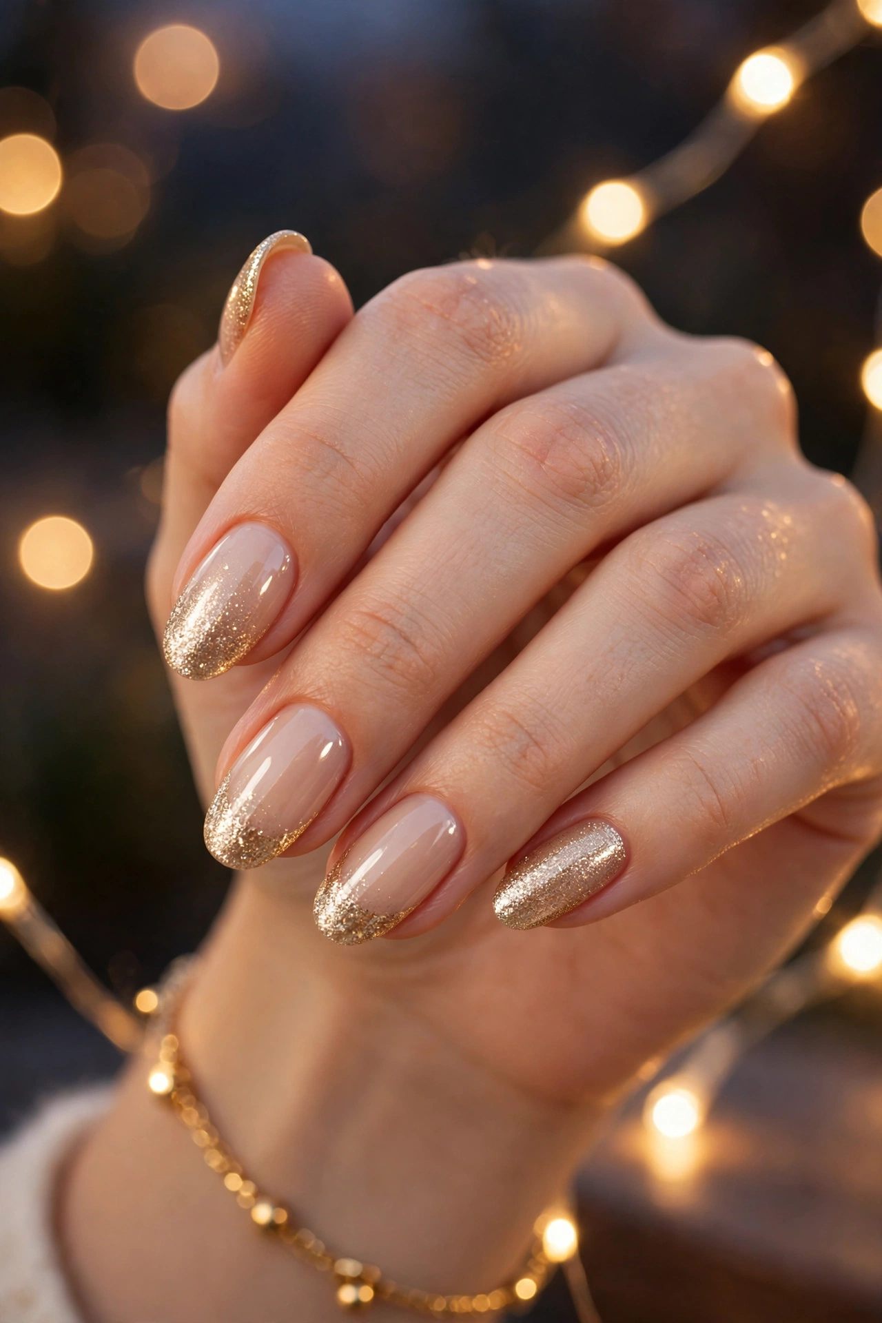 Sparkling Champagne French Tips