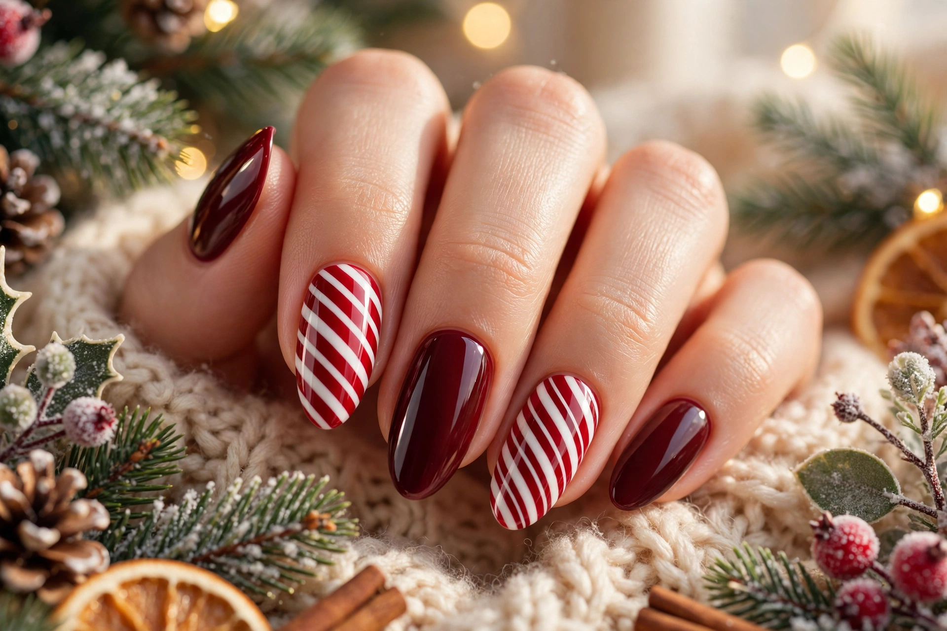 23 Glamorous Candy Cane Christmas Nails to Try Now 11 idea10 9