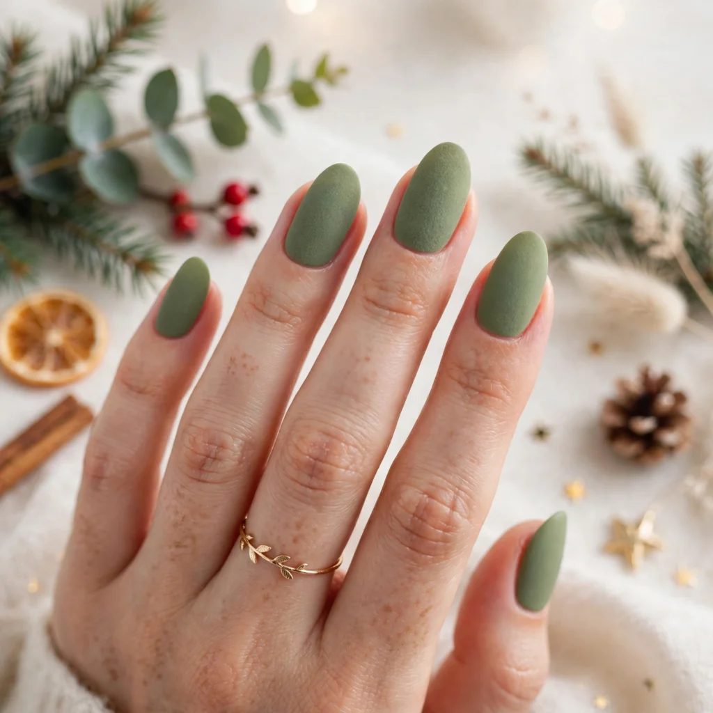21 Gorgeous Green Christmas Nails That Shine Bright 12 idea11 1