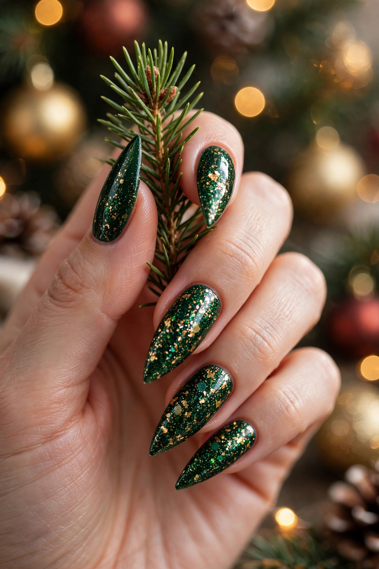 21 Festive Christmas Nails Acrylic for Party Season 13 idea12 7