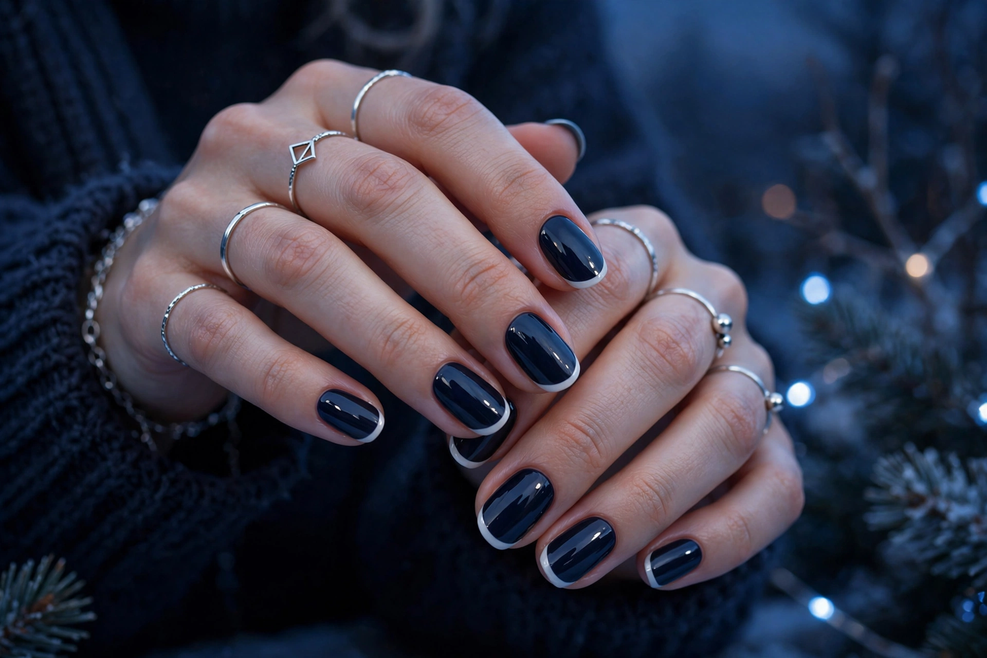 Midnight Navy French Tips