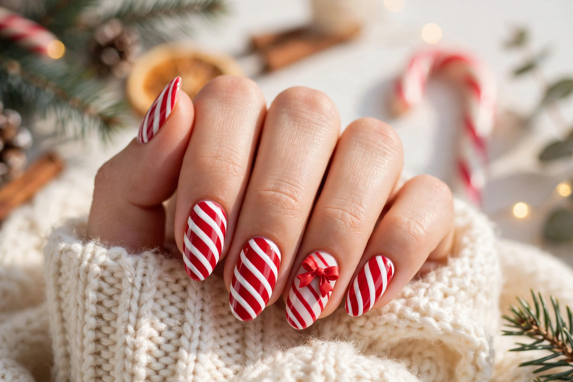 23 Glamorous Candy Cane Christmas Nails to Try Now 13 idea12 9