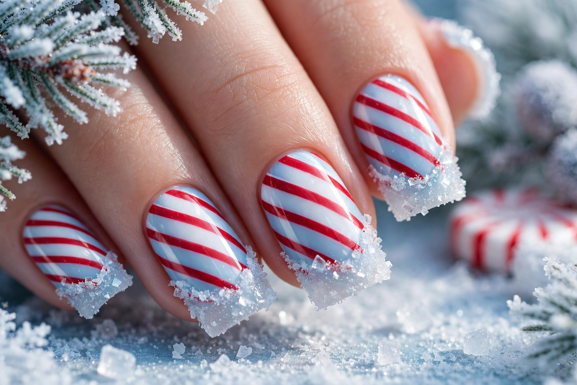 23 Glamorous Candy Cane Christmas Nails to Try Now 14 idea13 9