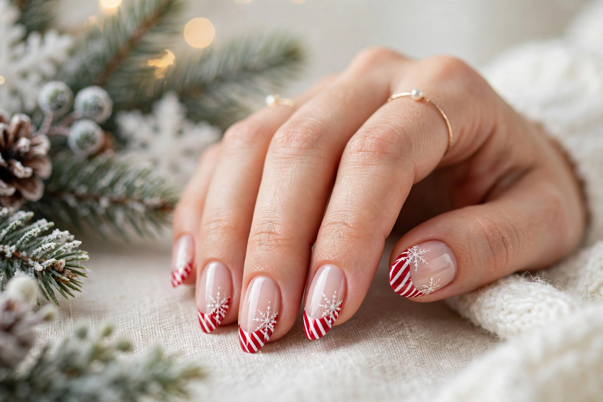 24 Sparkling Snowflake Christmas Nails for Snow Days 15 idea14 10