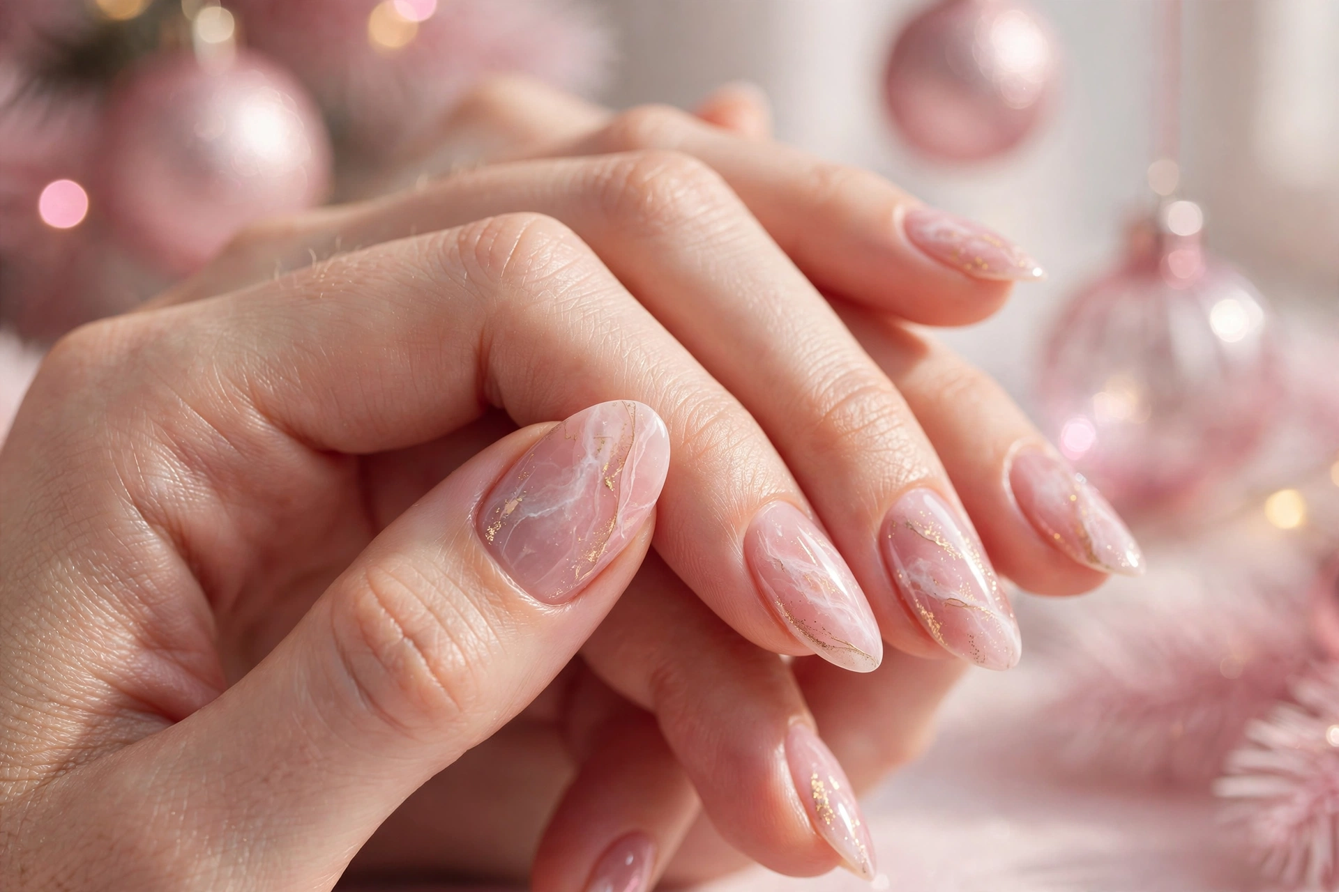 22 Dreamy Pink Christmas Nails You'll Love This Season 15 idea14 2