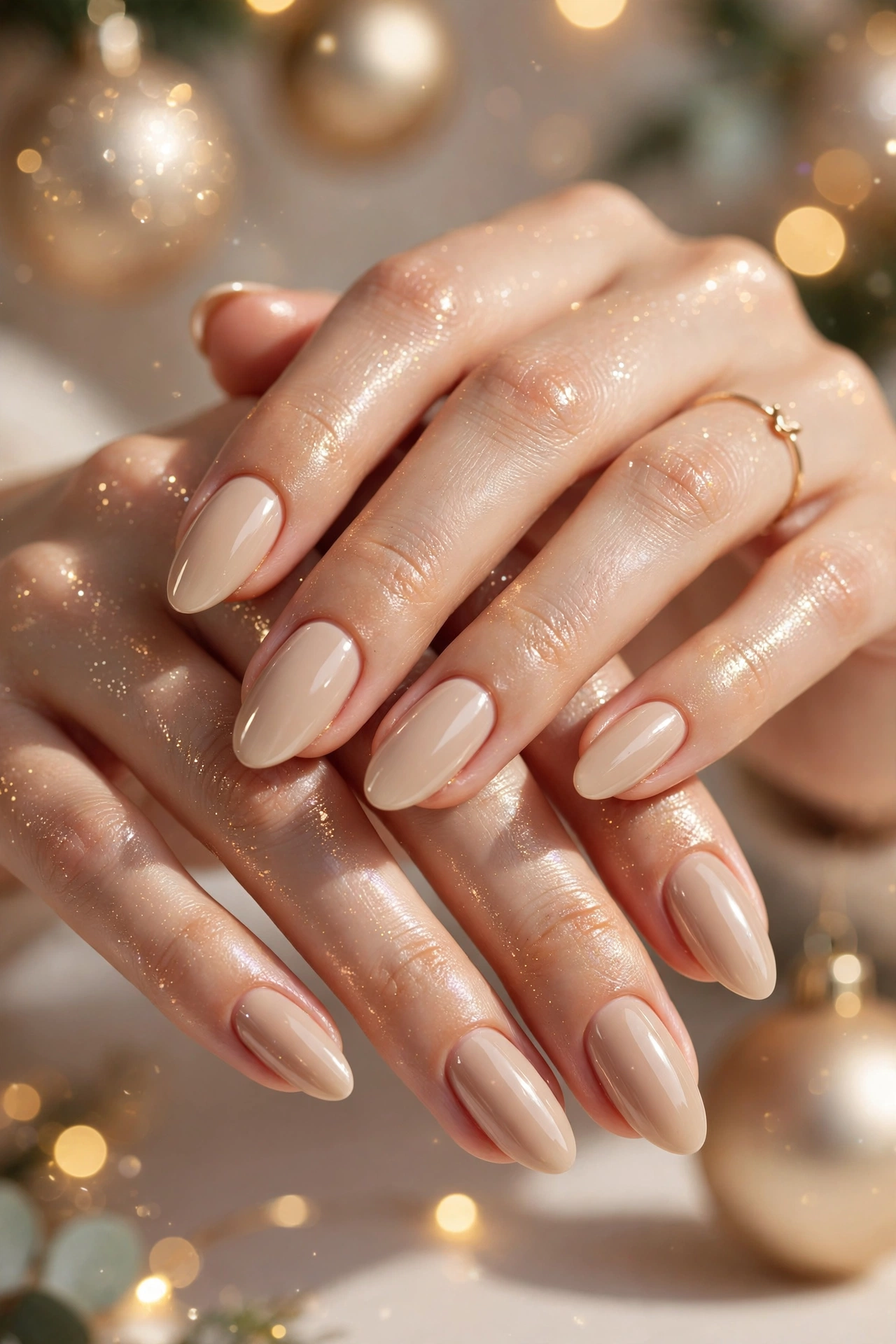23 Dazzling Nude Christmas Nails for Holiday Nights 15 idea14 3