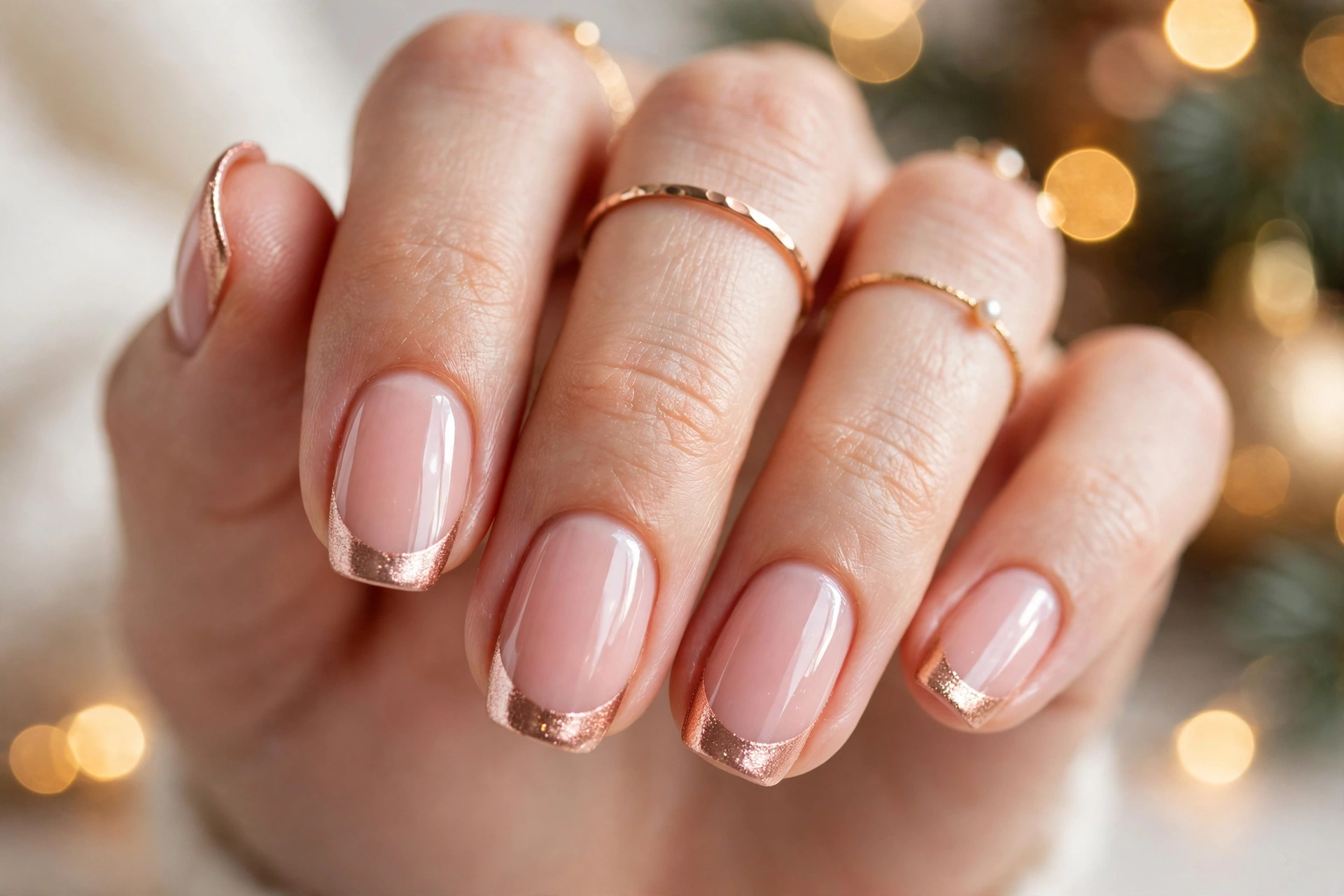 Rose Gold French Tips