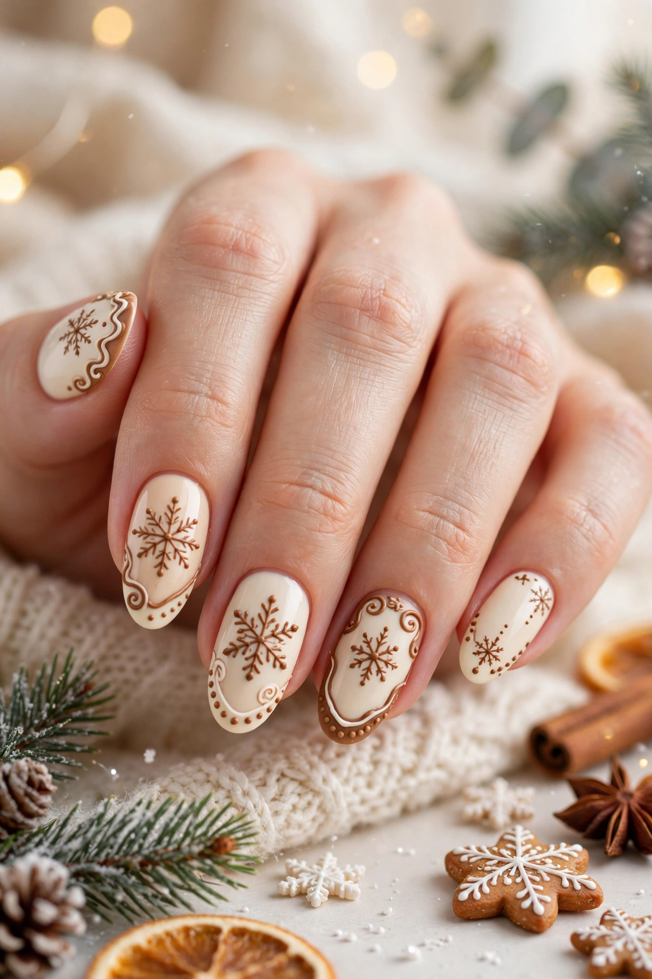 24 Sparkling Snowflake Christmas Nails for Snow Days 16 idea15 10