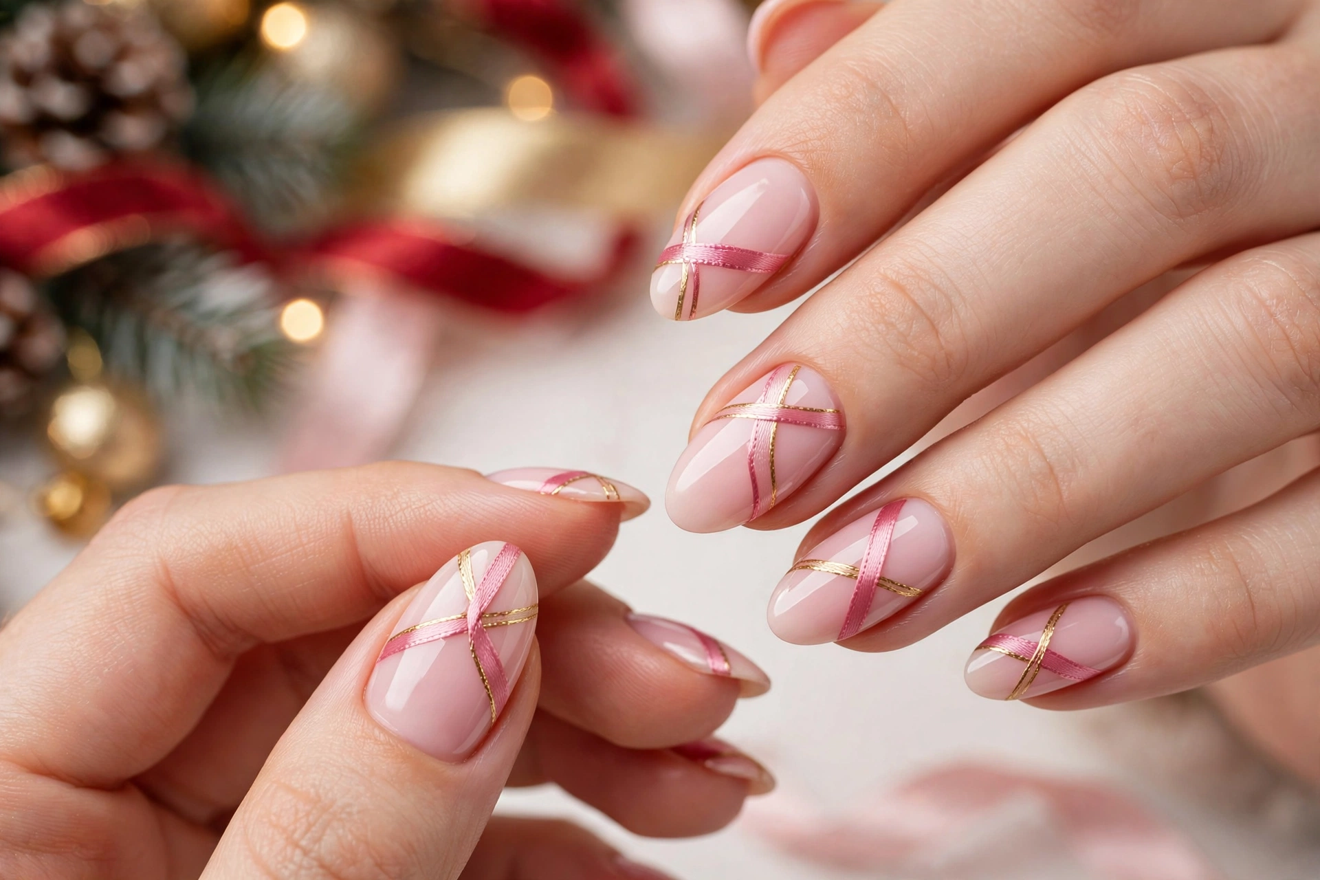 22 Dreamy Pink Christmas Nails You'll Love This Season 16 idea15 2