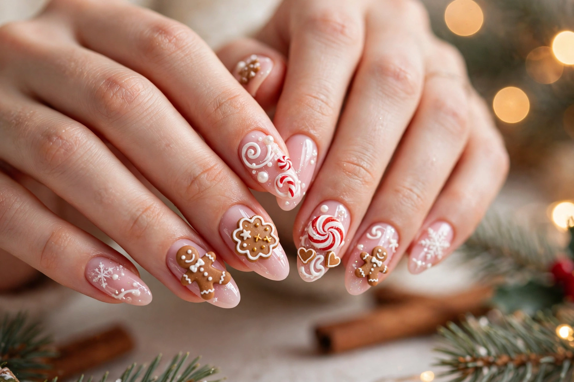 22 Dreamy Pink Christmas Nails You'll Love This Season 17 idea16 2