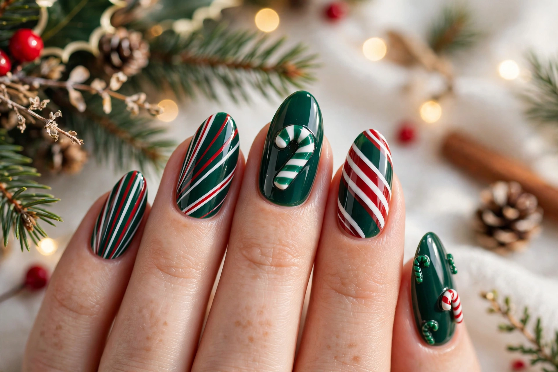 23 Glamorous Candy Cane Christmas Nails to Try Now 17 idea16 9