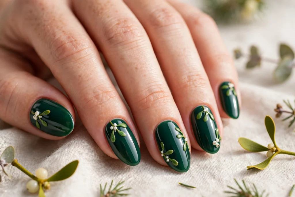 21 Gorgeous Green Christmas Nails That Shine Bright 18 idea17 1