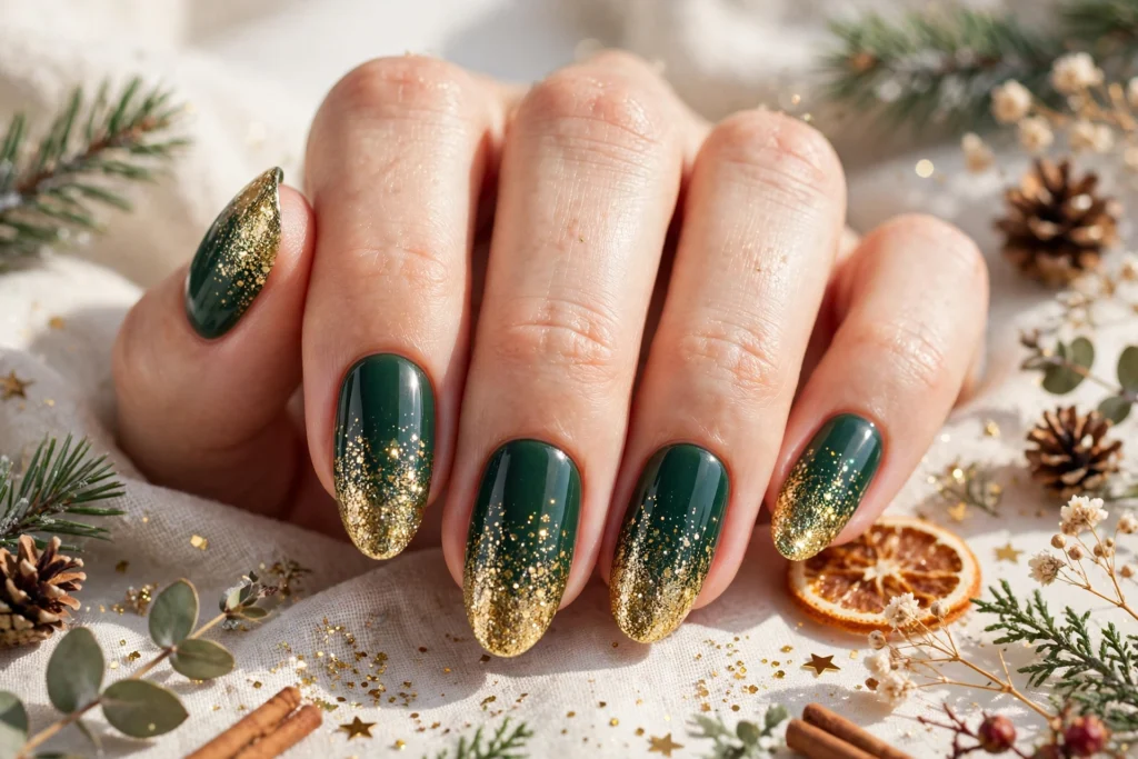 21 Gorgeous Green Christmas Nails That Shine Bright 19 idea18 1