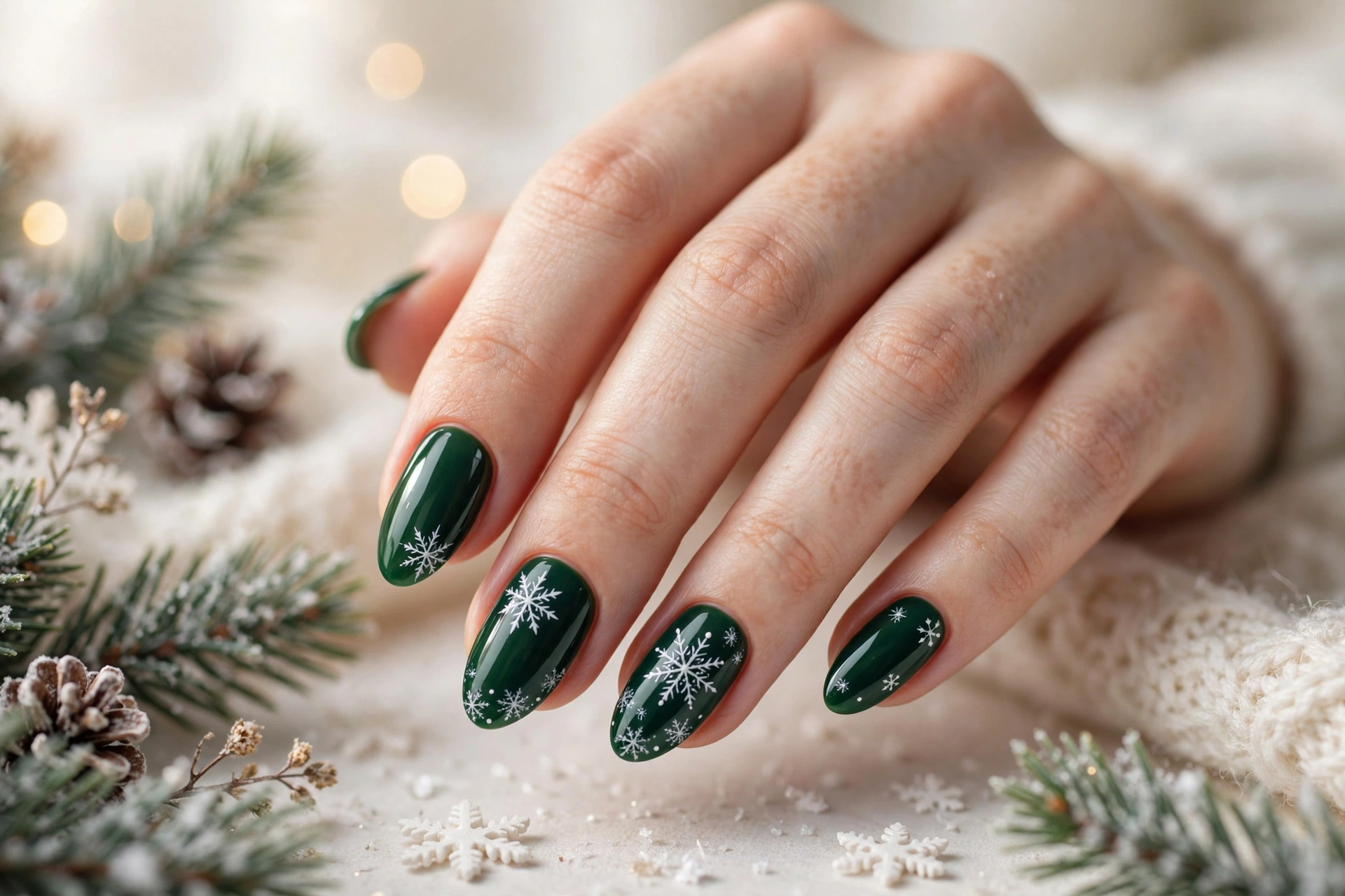 24 Sparkling Snowflake Christmas Nails for Snow Days 19 idea18 10