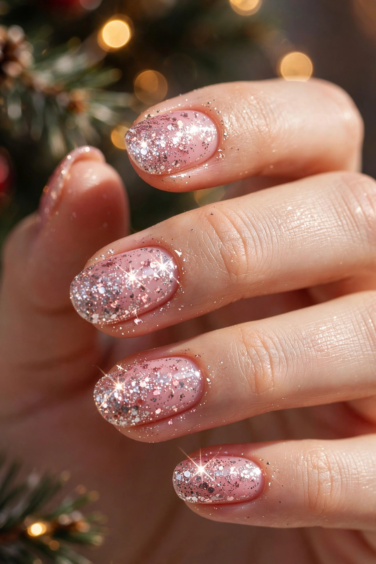 22 Dreamy Pink Christmas Nails You'll Love This Season 19 idea18 2