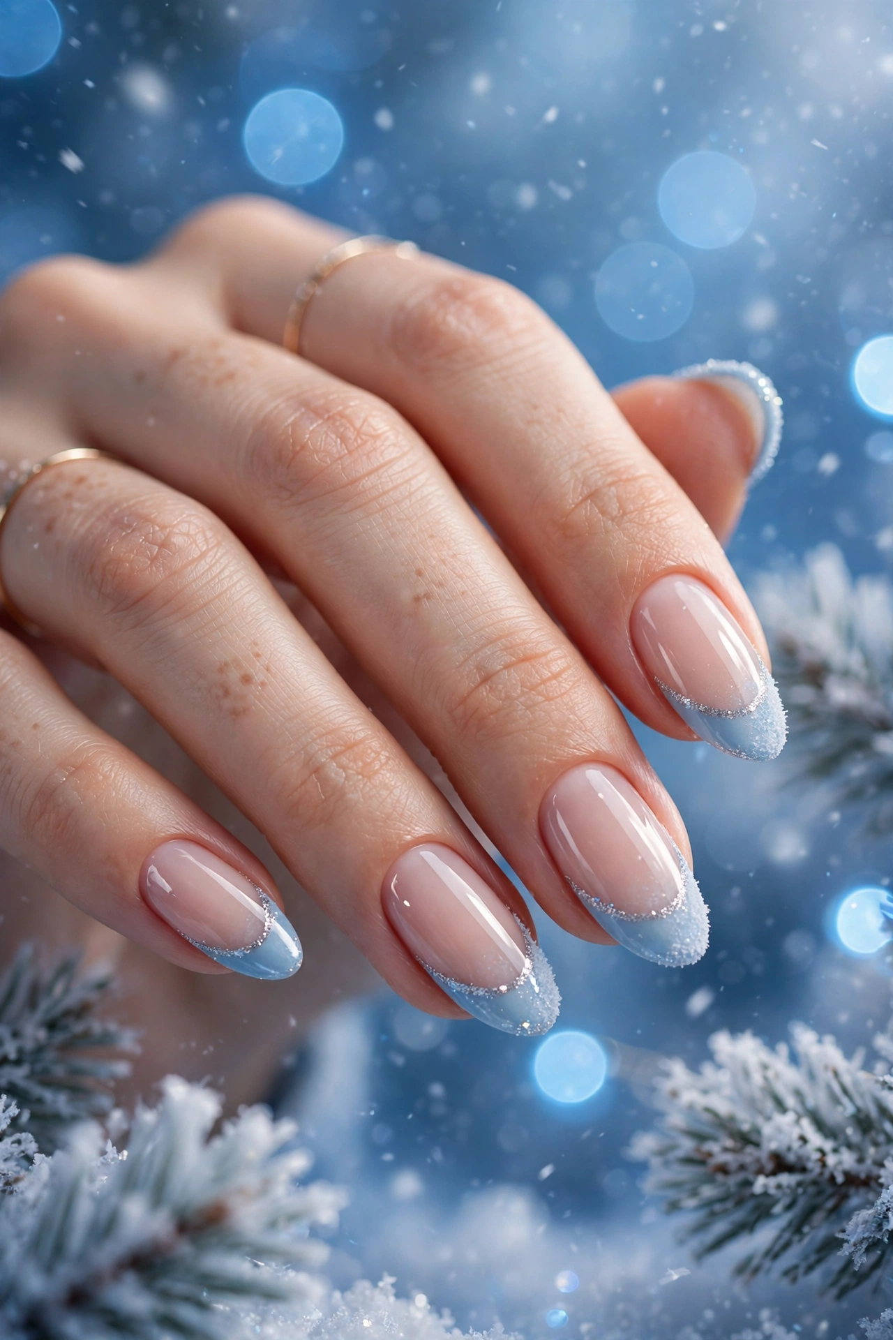 Icy Blue French Tips