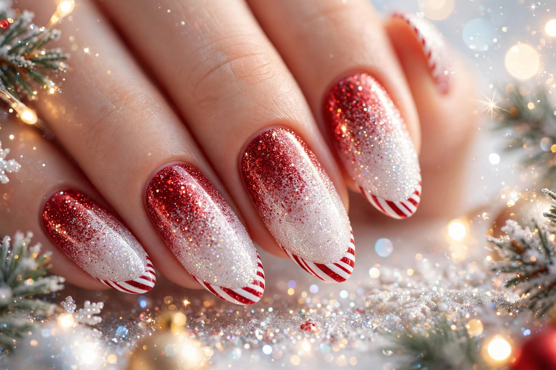 23 Glamorous Candy Cane Christmas Nails to Try Now 19 idea18 9