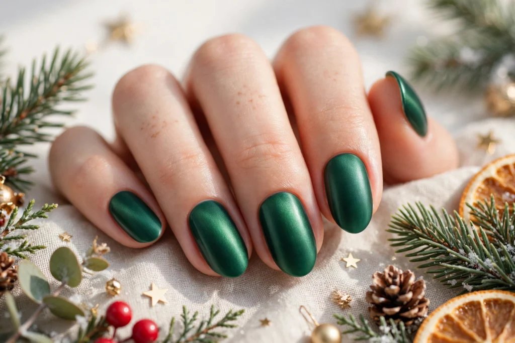 21 Gorgeous Green Christmas Nails That Shine Bright 20 idea19 1