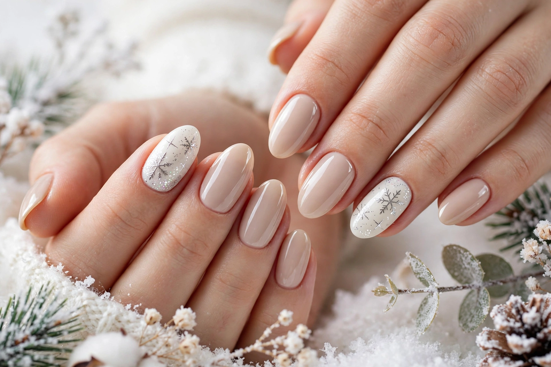 23 Dazzling Nude Christmas Nails for Holiday Nights 20 idea19 3