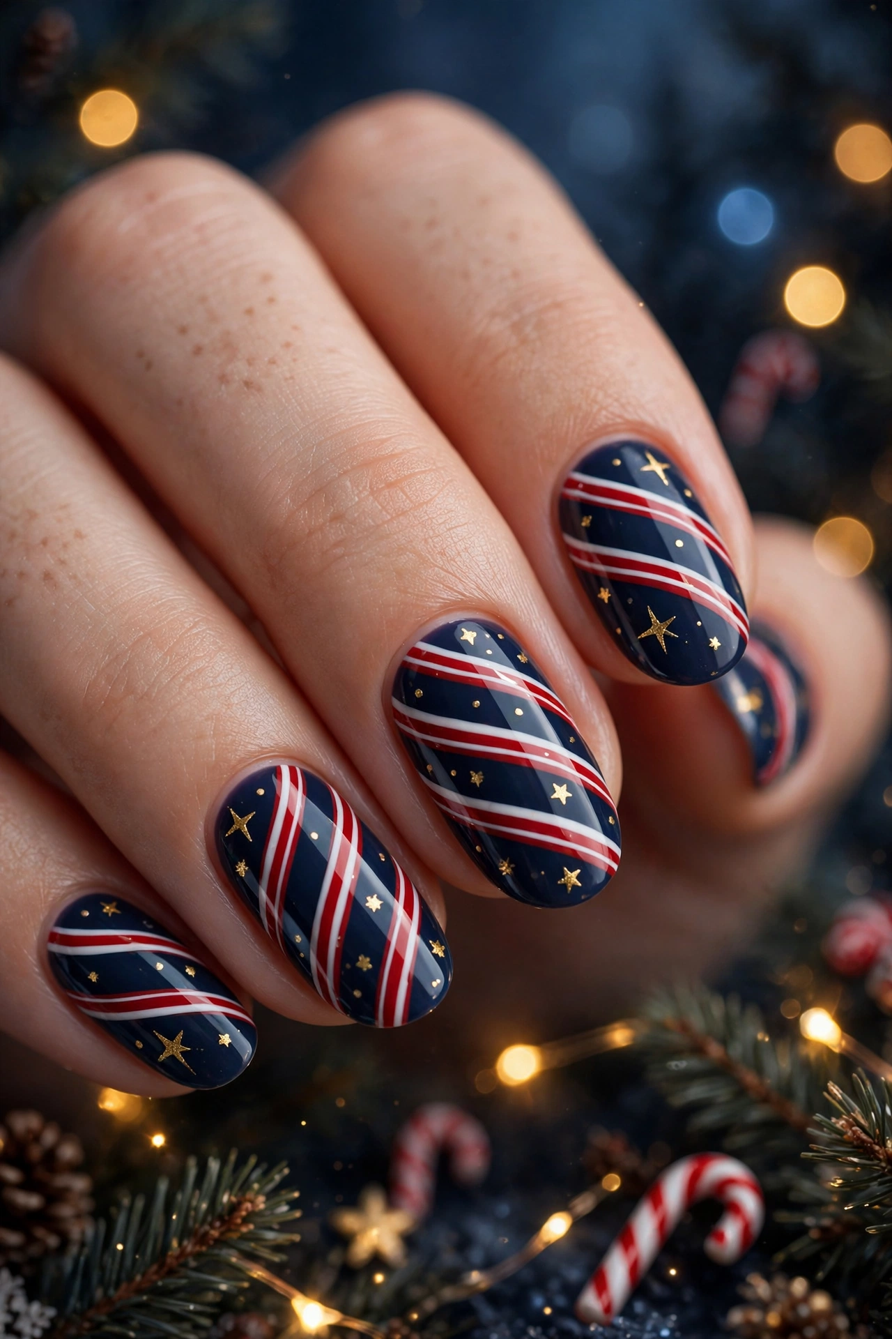 23 Glamorous Candy Cane Christmas Nails to Try Now 20 idea19 9