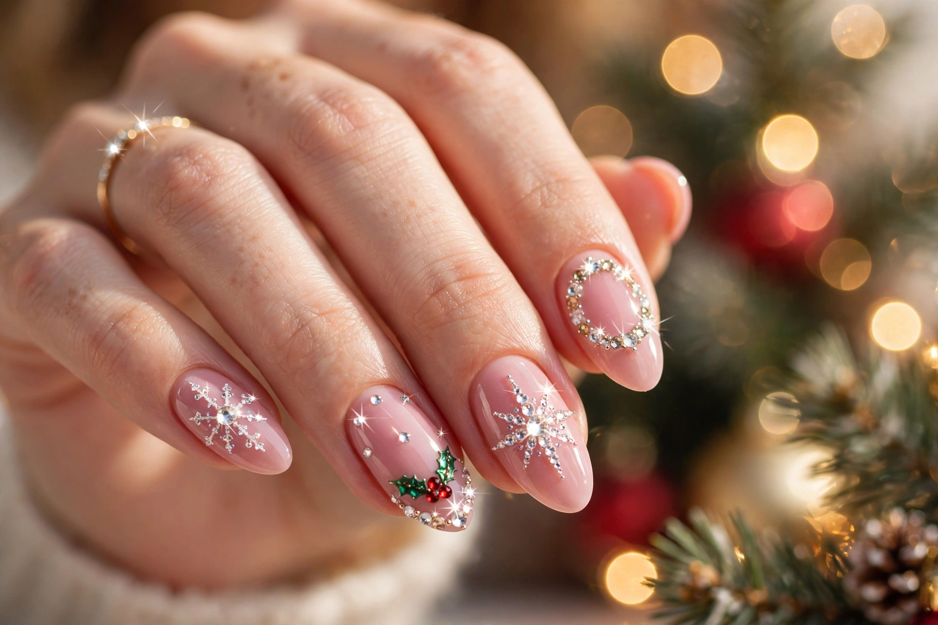 22 Dreamy Pink Christmas Nails You'll Love This Season 21 idea20 2