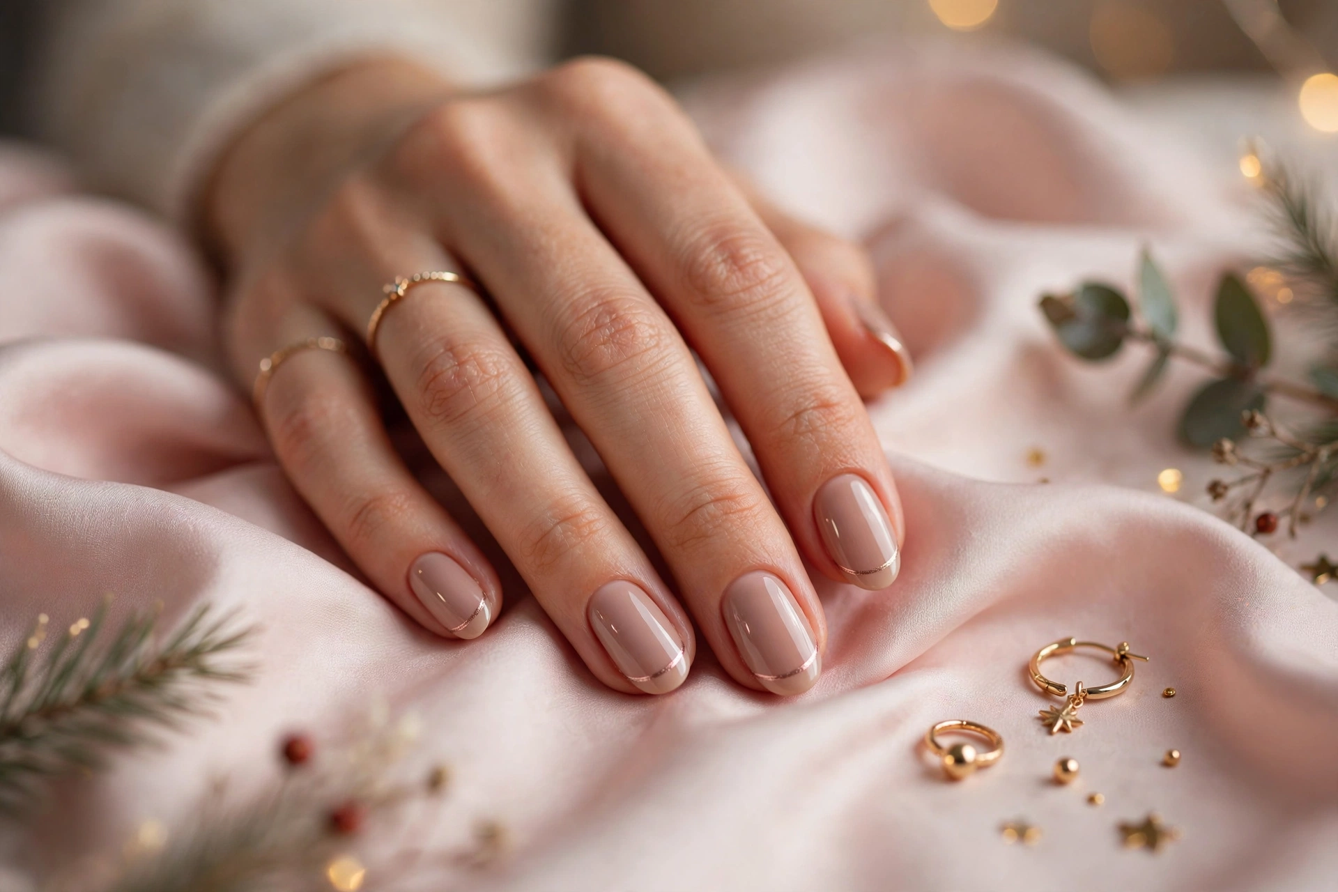 23 Dazzling Nude Christmas Nails for Holiday Nights 21 idea20 3