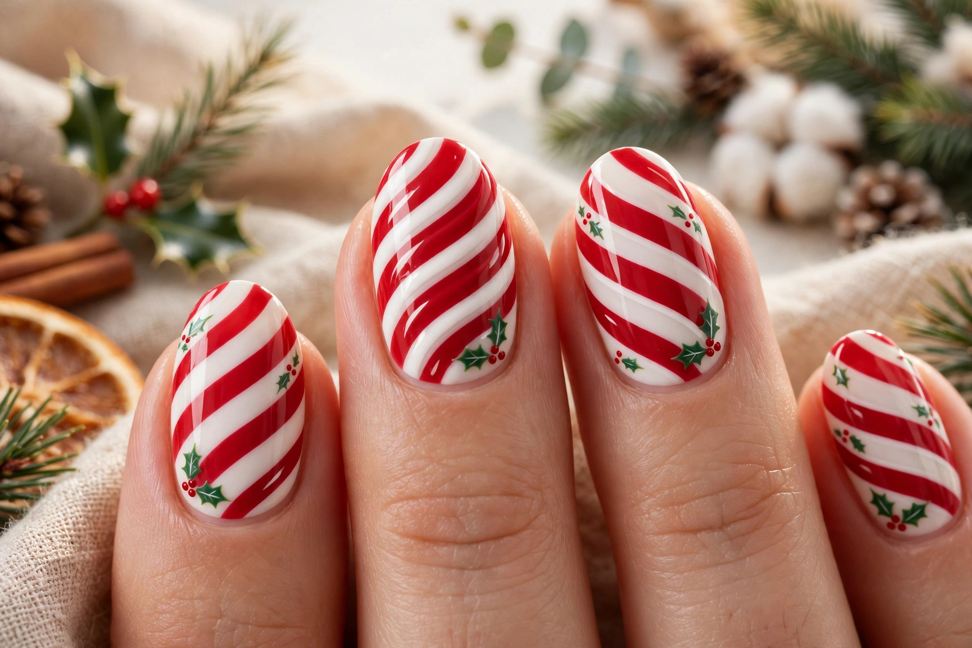 23 Glamorous Candy Cane Christmas Nails to Try Now 21 idea20 9