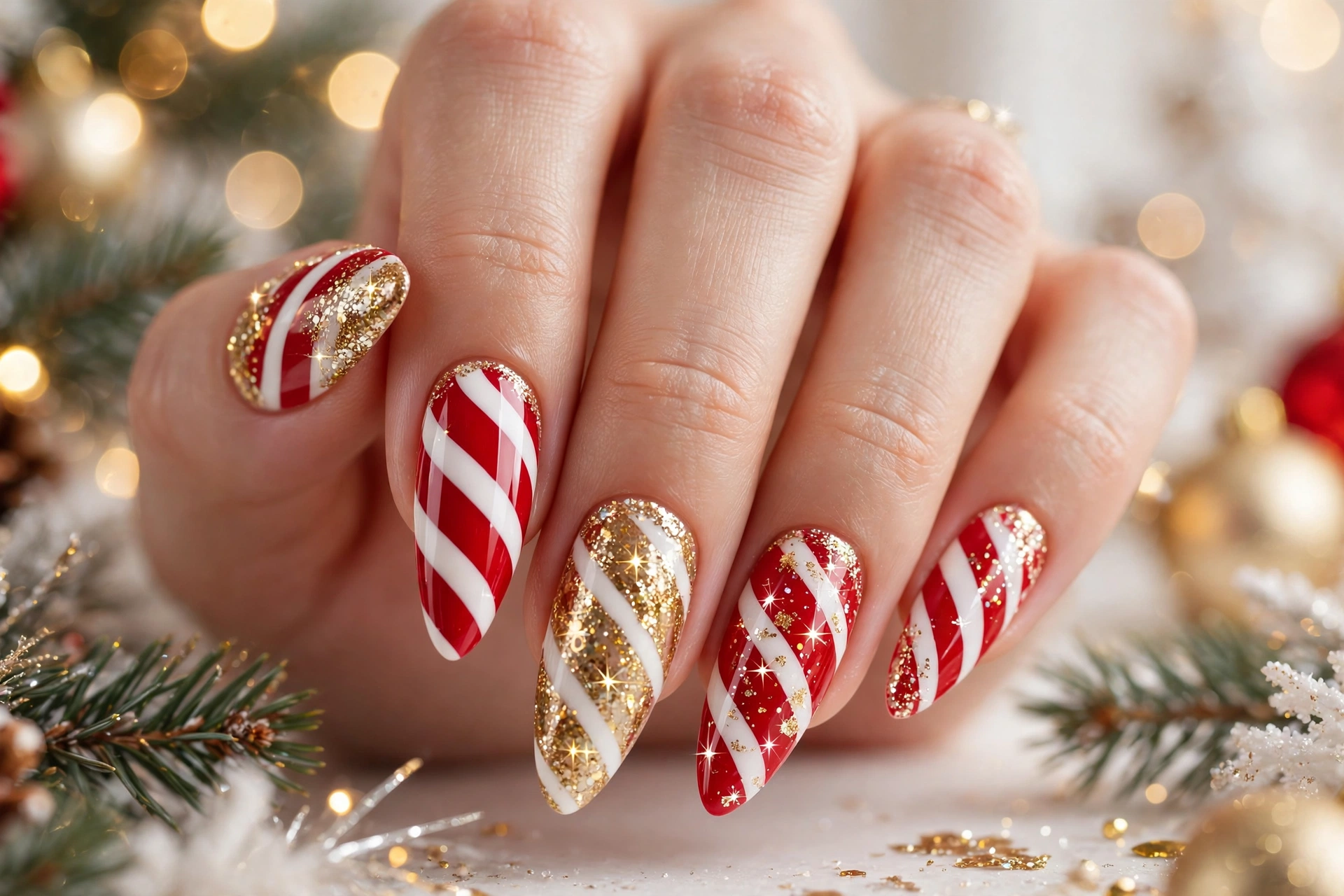 23 Glamorous Candy Cane Christmas Nails to Try Now 24 idea23 3