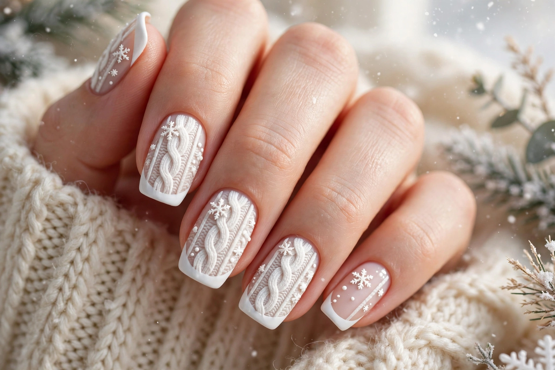 24 Sparkling Snowflake Christmas Nails for Snow Days 24 idea23 4