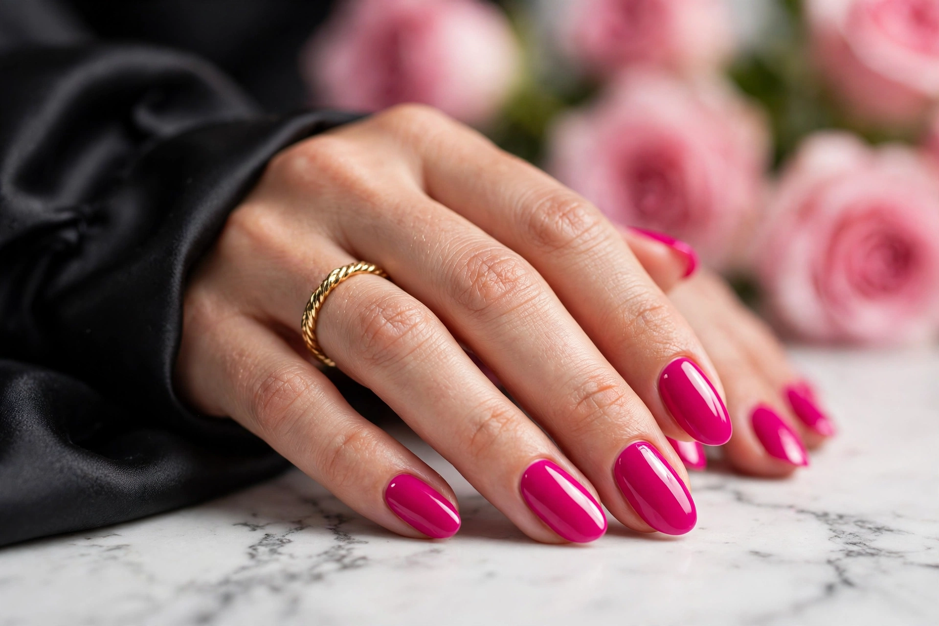 22 Pink Nail Designs From Barely There to Bold 5 Fuchsia Bold Statement