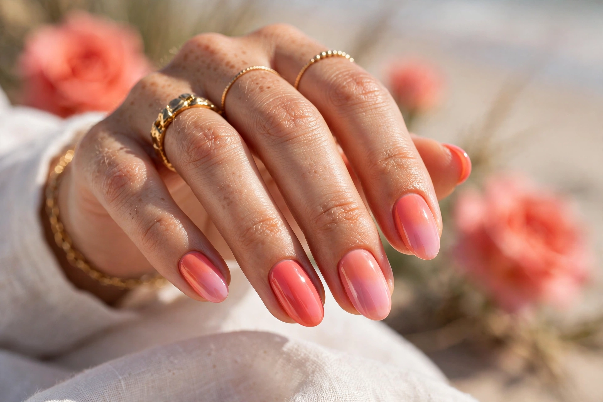 22 Pink Nail Designs From Barely There to Bold 10 Coral Pink Blend