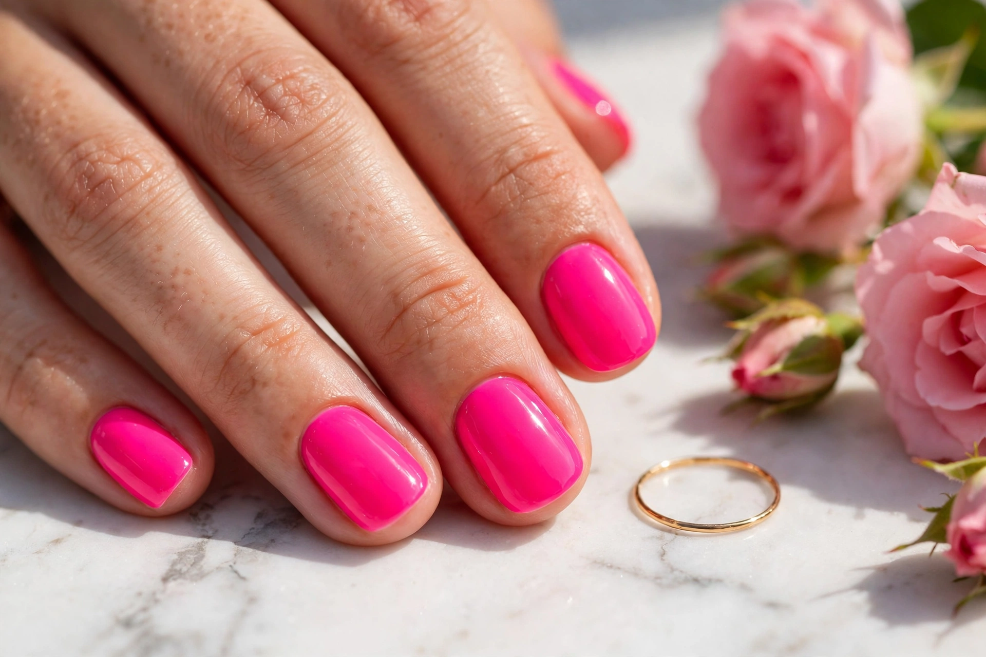 22 Pink Nail Designs From Barely There to Bold 11 Neon Pink Edge