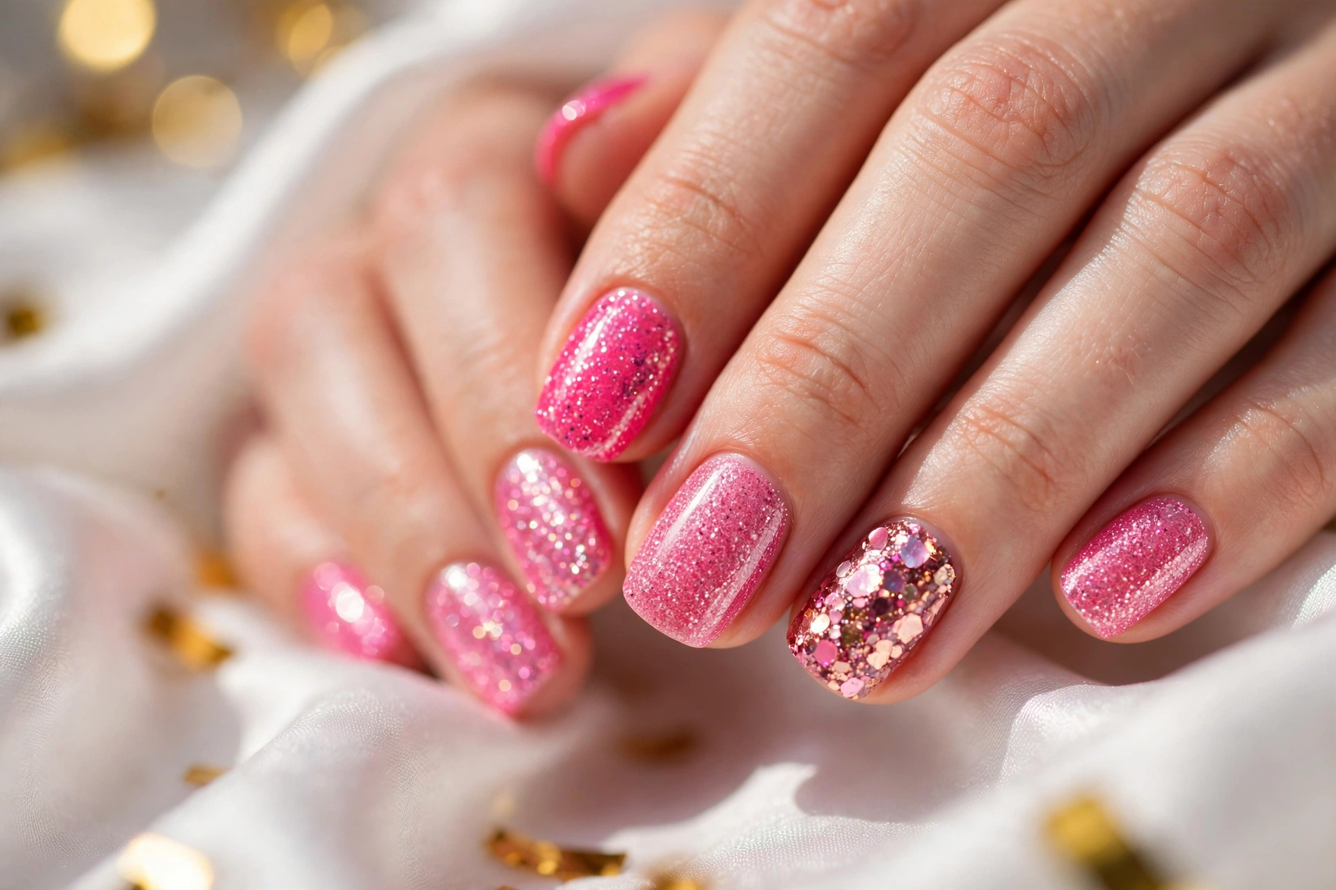 22 Pink Nail Designs From Barely There to Bold 17 Pink Glitter Party