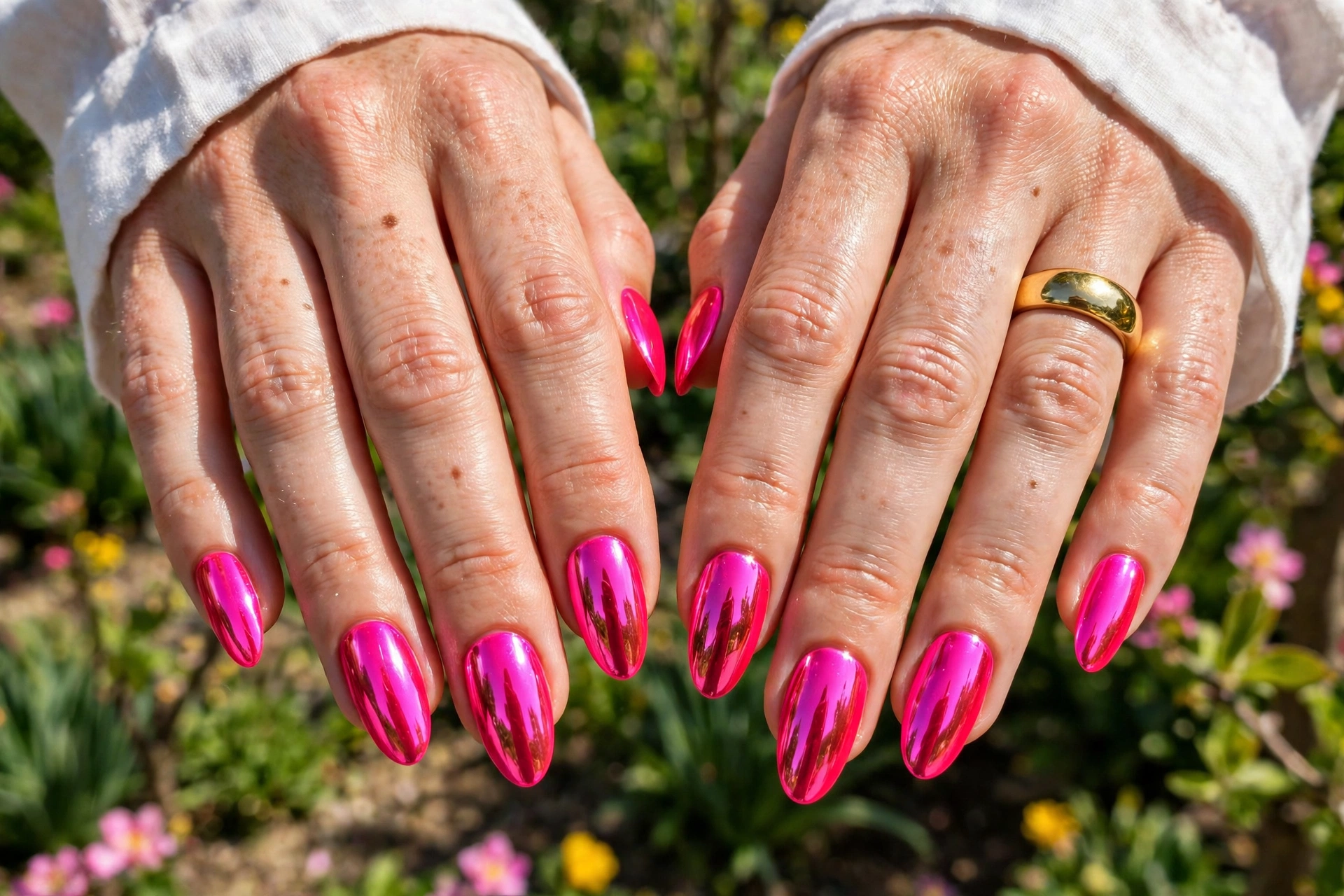 25 Spring Neon Nails Impossible to Ignore Outdoors 17 Neon Chrome Shine