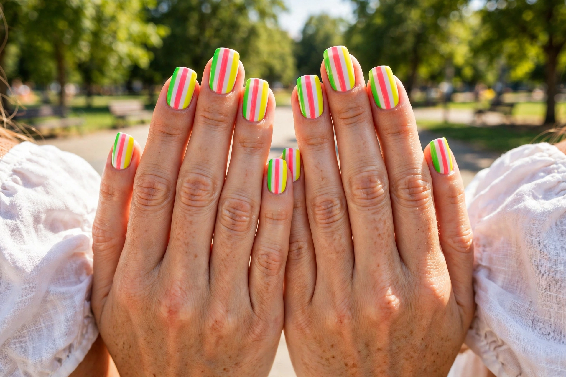 25 Spring Neon Nails Impossible to Ignore Outdoors 19 Neon Stripes Bold