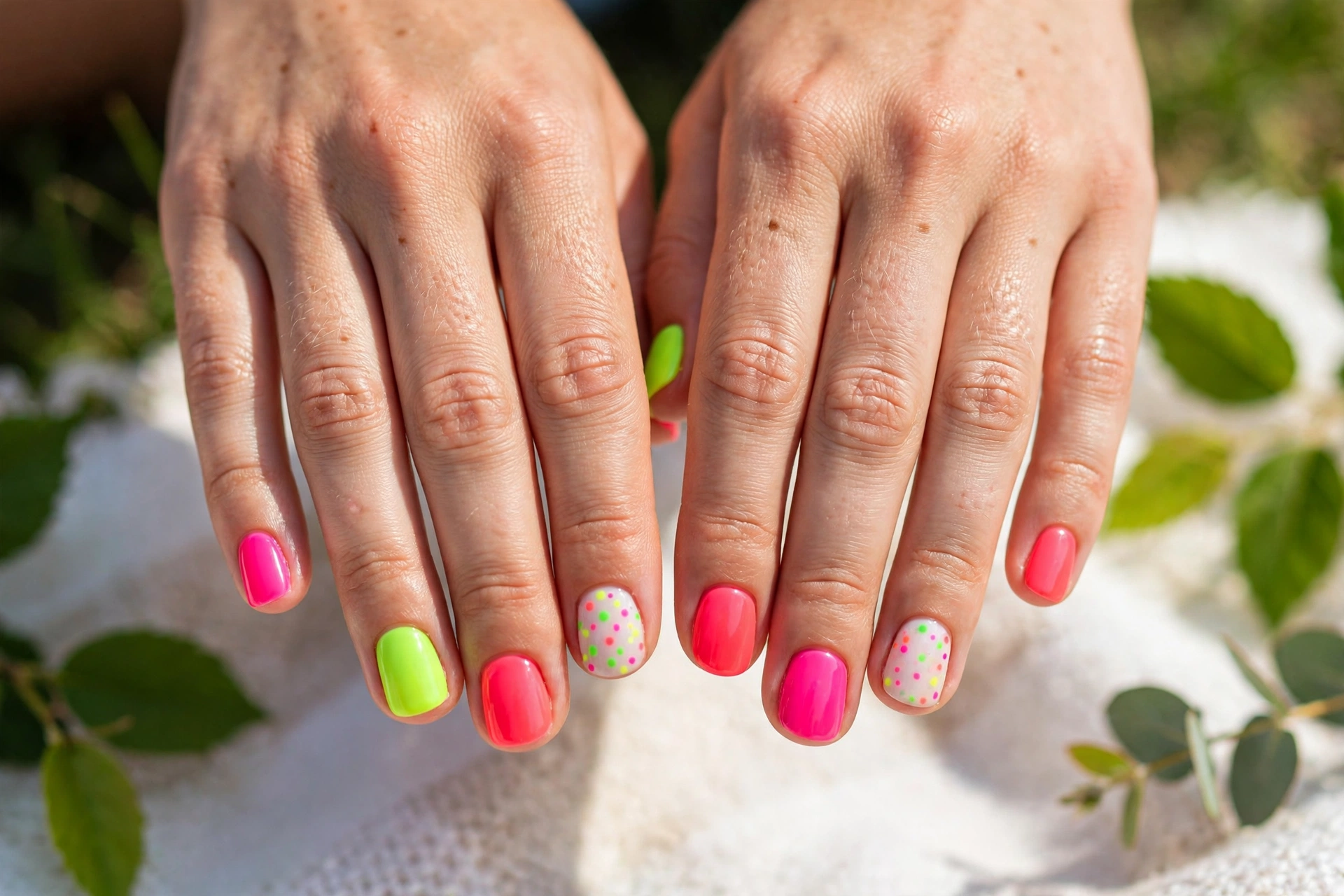 25 Spring Neon Nails Impossible to Ignore Outdoors 20 Neon Dots Party