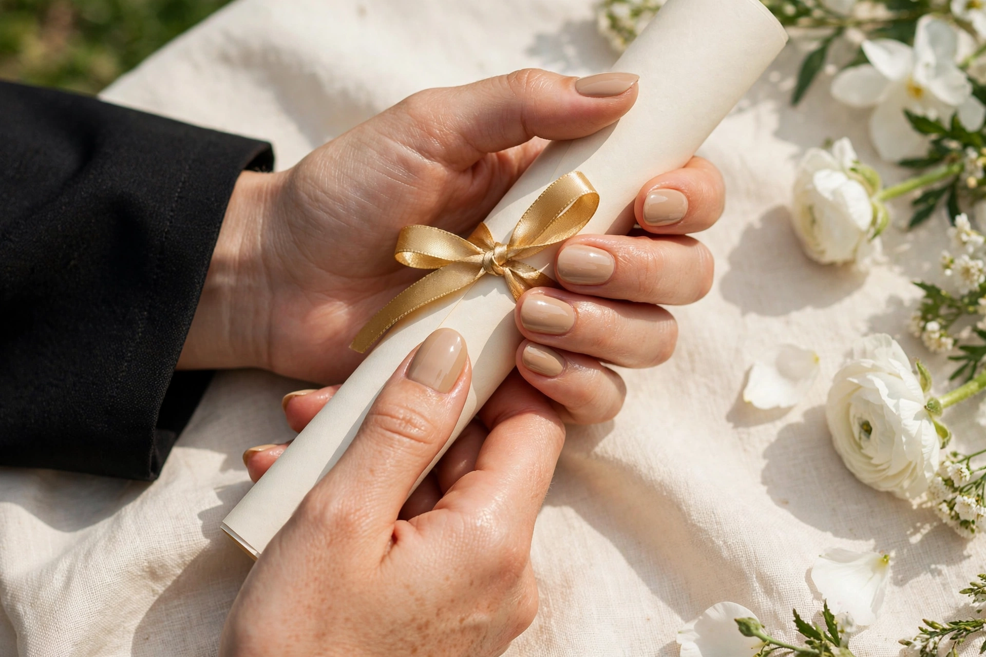 Tassel Ready? 25 Graduation Nails for Your Big Day 3 Nude Tassel Elegant