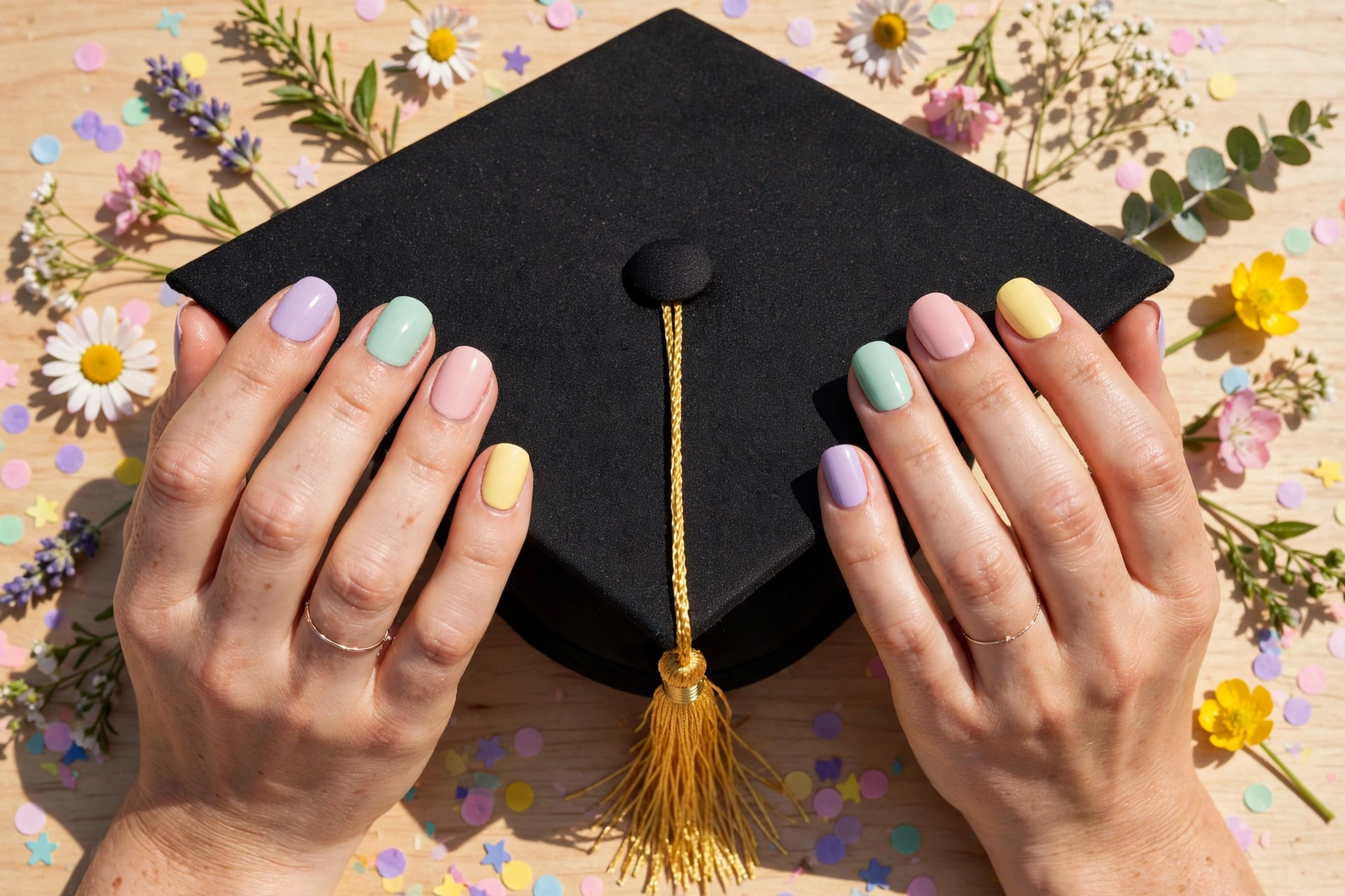 Tassel Ready? 25 Graduation Nails for Your Big Day 12 Pastel Grad Party