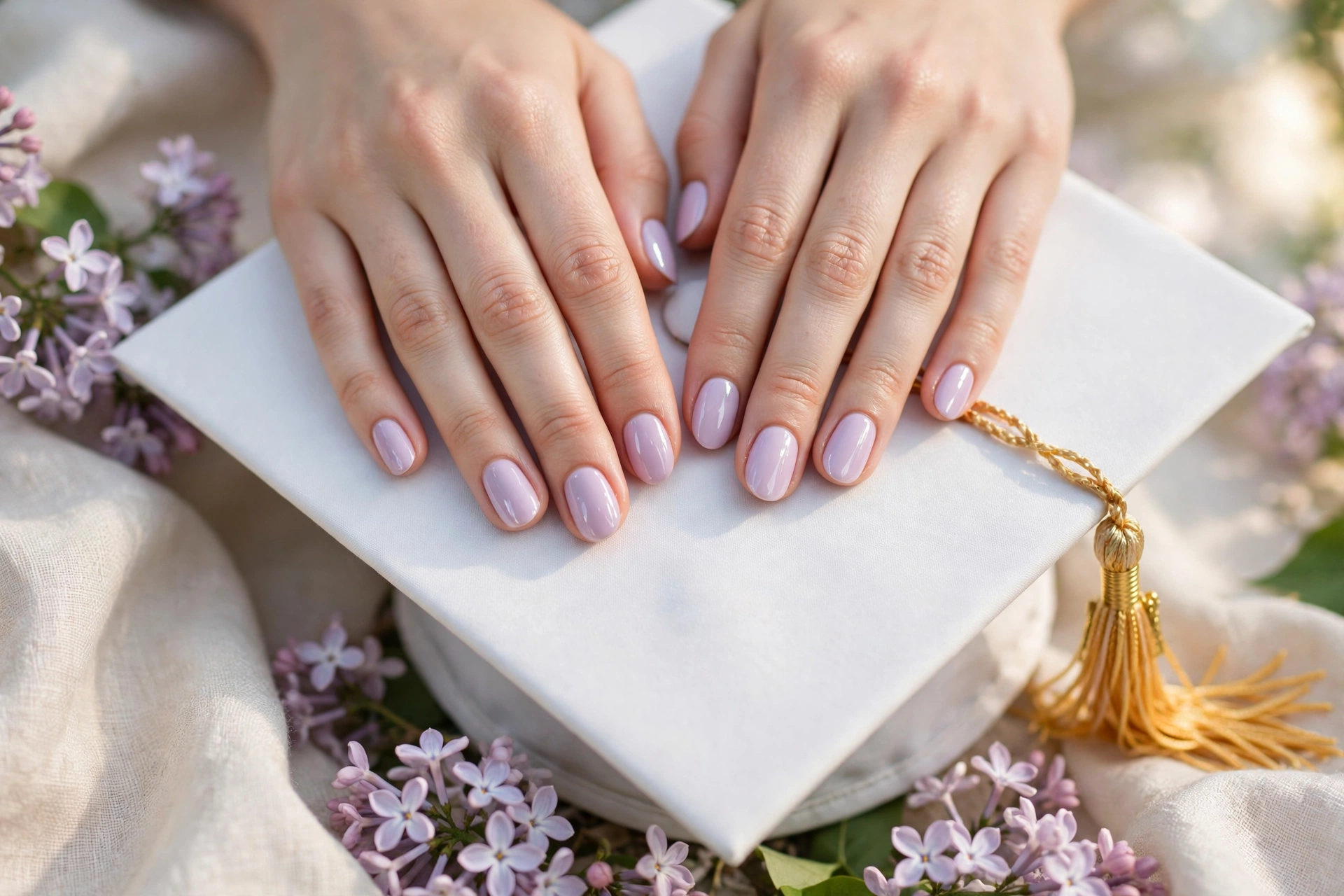 Tassel Ready? 25 Graduation Nails for Your Big Day 15 Lavender Grad Soft