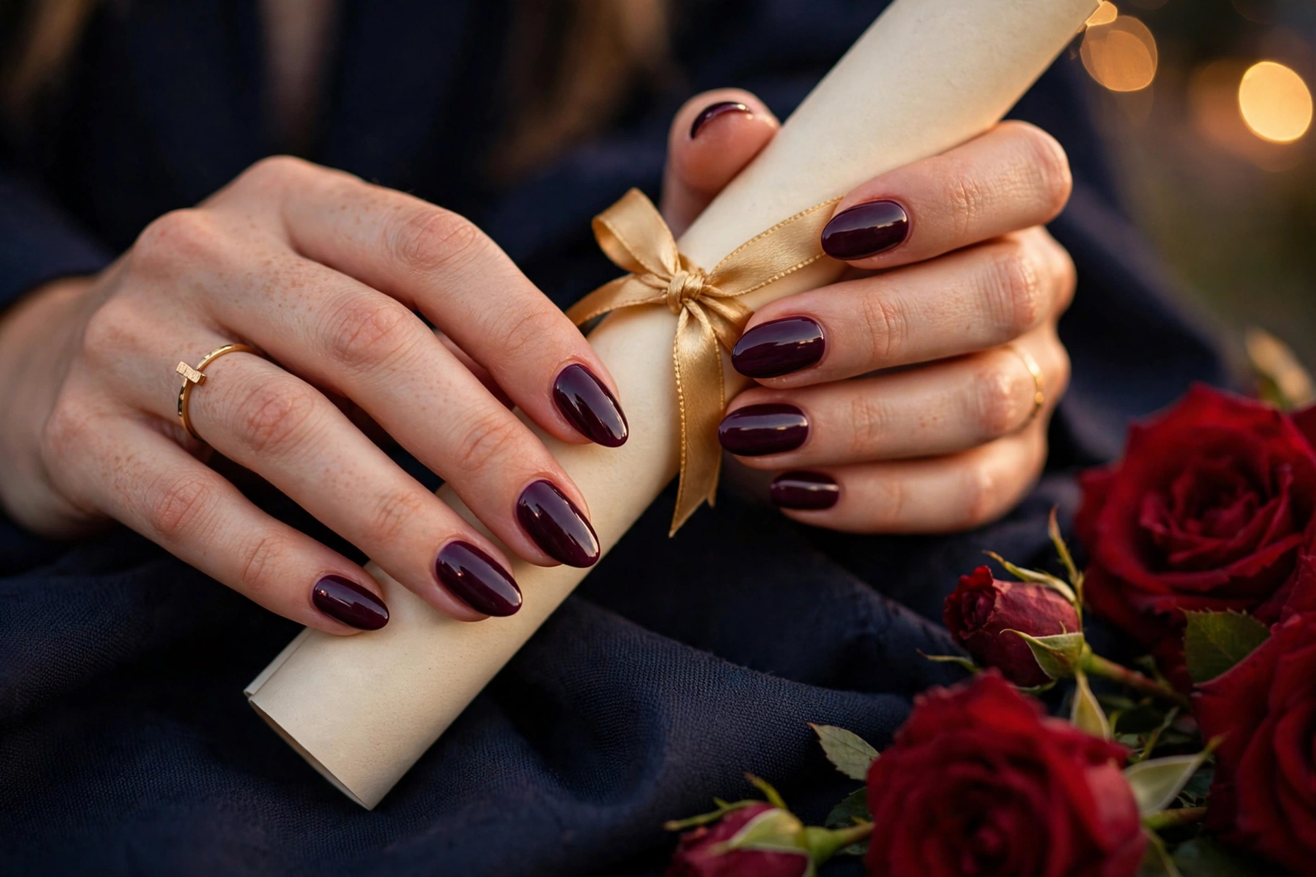 Tassel Ready? 25 Graduation Nails for Your Big Day 21 Plum Grad Deep