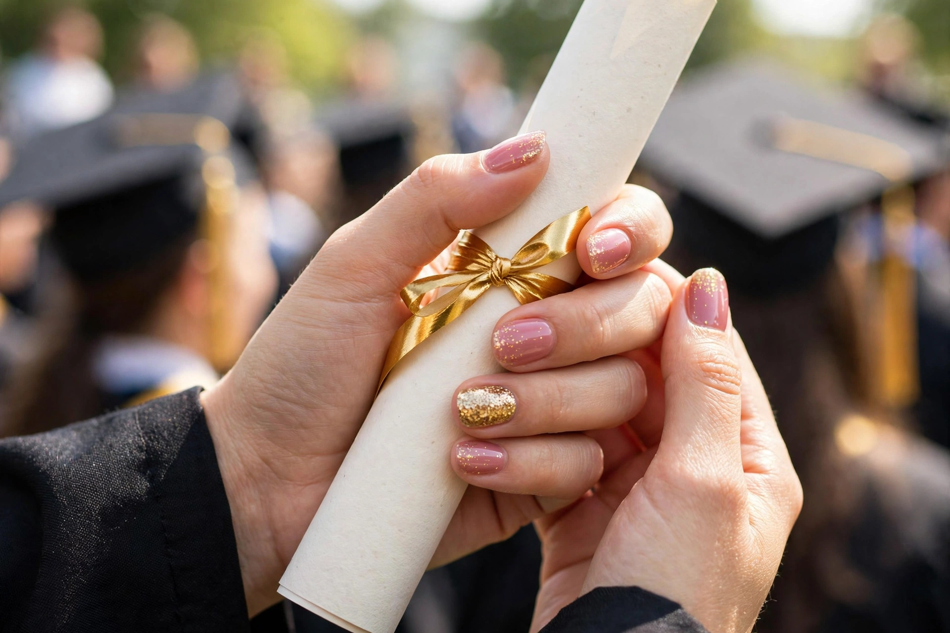 Tassel Ready? 25 Graduation Nails for Your Big Day 23 Sparkle Cap Party