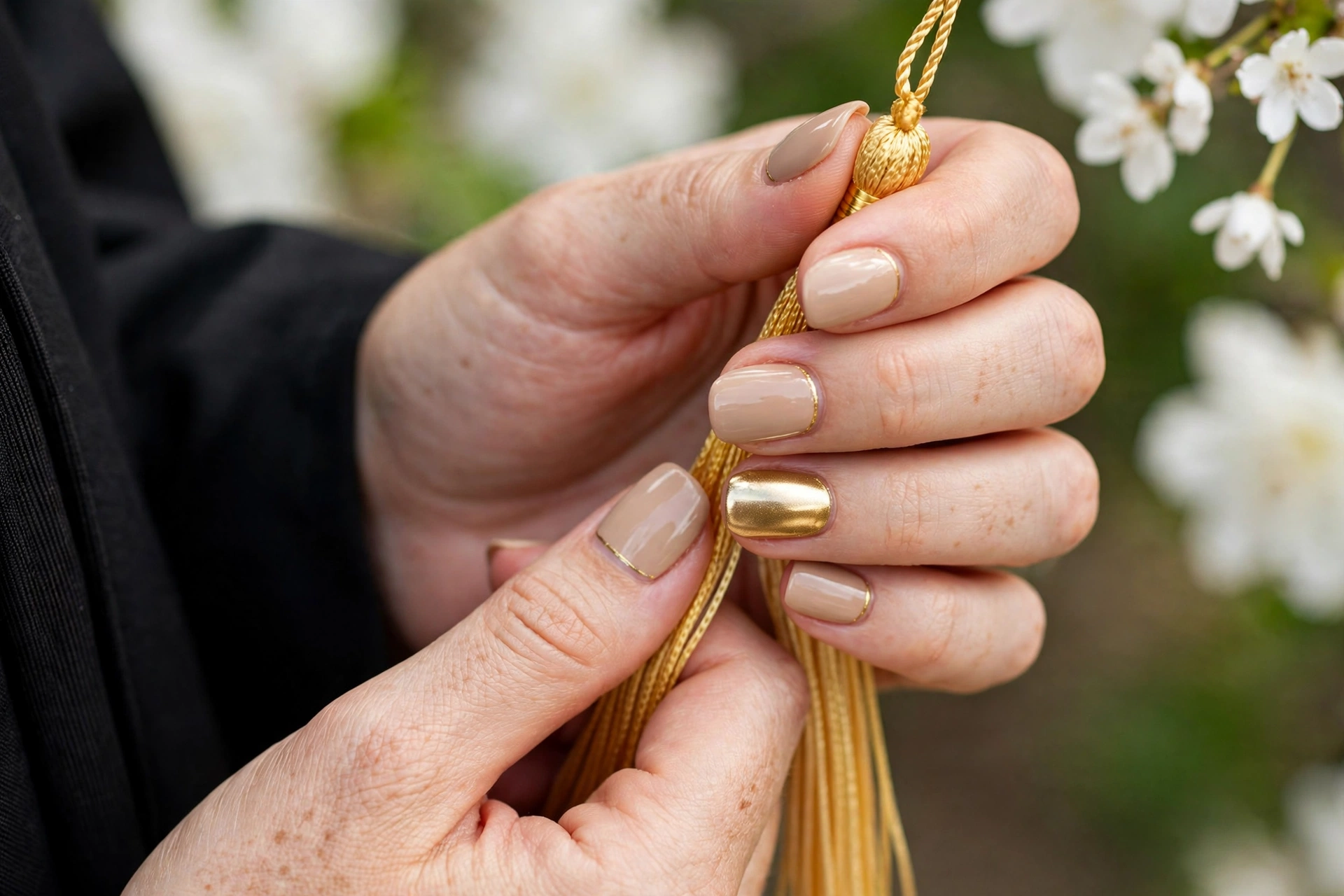 Tassel Ready? 25 Graduation Nails for Your Big Day 25 Tassel Gold Accent