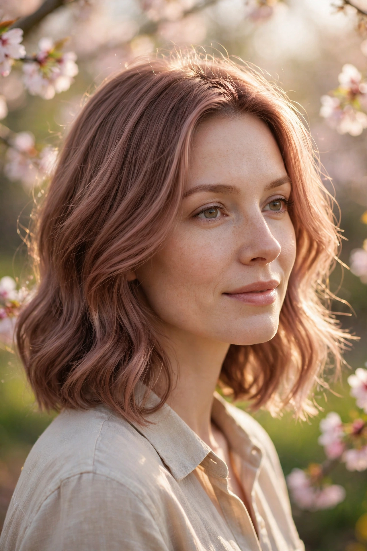 24 Spring Hair Color Picks That Flatter Light Skin 19 Soft Rose Brown